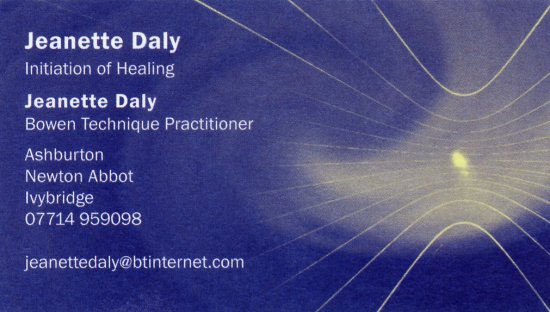 Jeanette Daly, Bowen Technique, Ivybridge Natural Health Centre